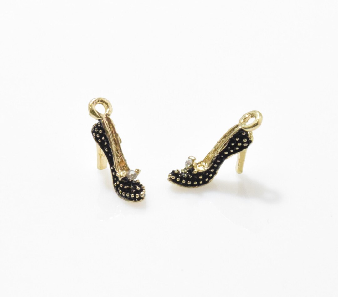 Black High Heel Pendant . Shoes Pendant . Cubic Zirconia Black High Heel Pendant . Shoes Pendant . Cubic Zirconia