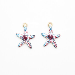 Starfish Pendant . Starfish Charm . Jewelry Craft Supply . 16K Polished Gold Plated over Pewter - 2pcs / FU0002-PGWT