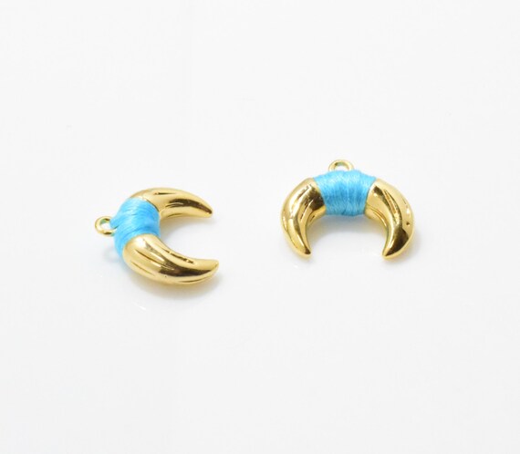 Skyblue Ox Horn Pendant Small Bull Charm Crescent - Bull Horn Pendant Meaning Skyblue Ox Horn Pendant Small Bull Charm Crescent - Bull Horn Pendant Meaning