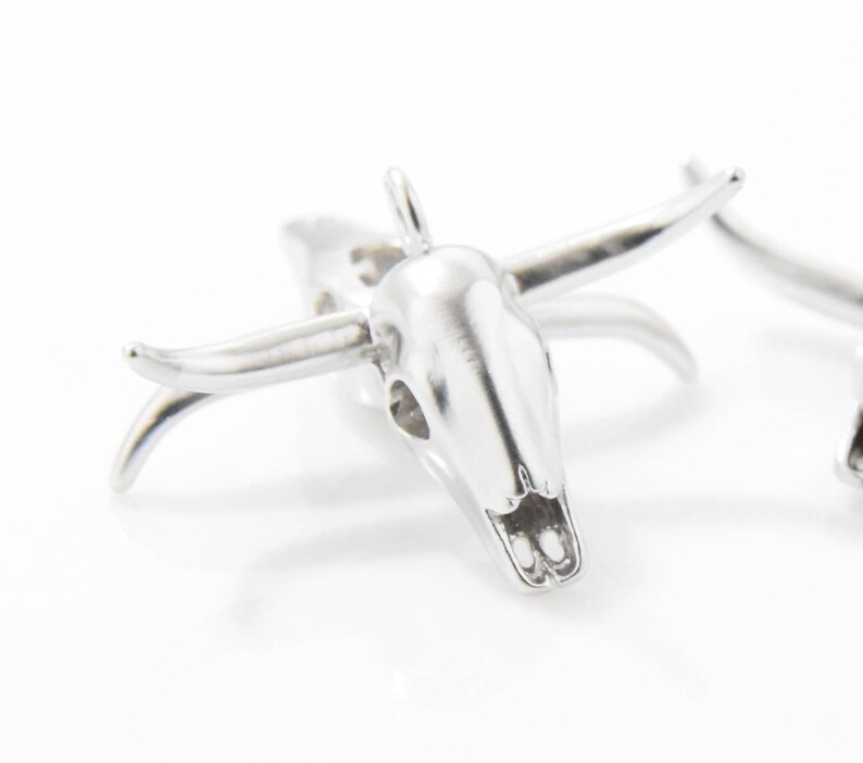 Buffalo Head Pendant 2pcs IA0070-MR Buffalo Head Beads Matte Rhodium Plated over Brass Buffalo Head Charm