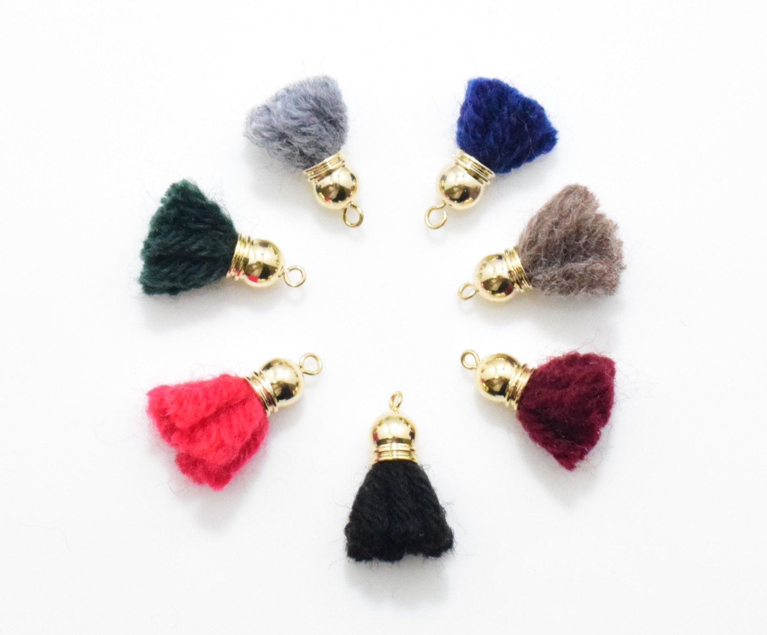 Gray Wool Tassel . Tiny Wool Tassel . Mini Wool Tassel . Wool Etsy