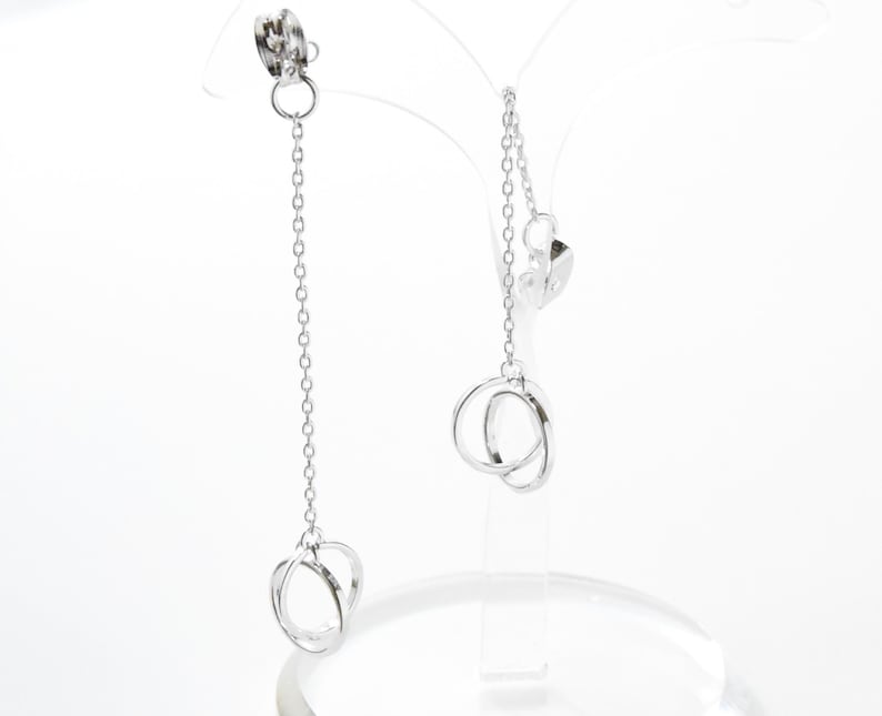 Double Circle Chain Earring Backs . Butterfly Clutch . Earring Etsy