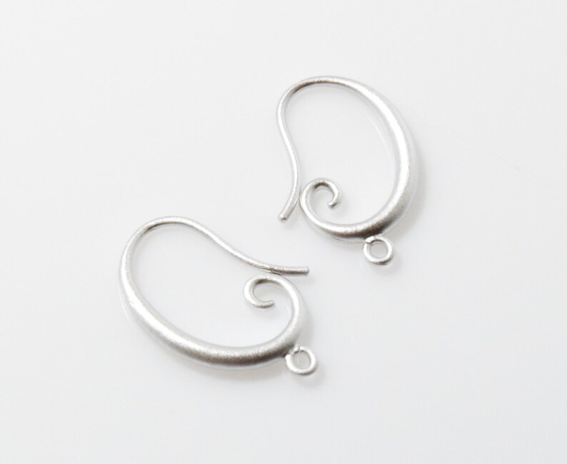 Curved Hook Earring Ear Hook Earring Component Matte Etsy