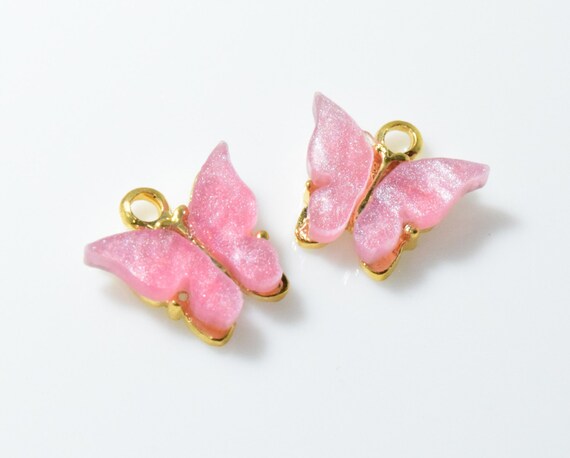 HANDMADE CLAY BUTTERFLY CHARMS FOR JEWELRY MAKING 2 PACKAGES