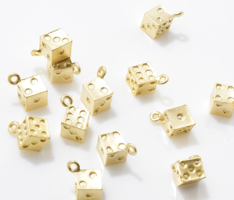 Tiny Dice Pendant . Dice Charm . Jewelry Craft Supply . 16K Etsy