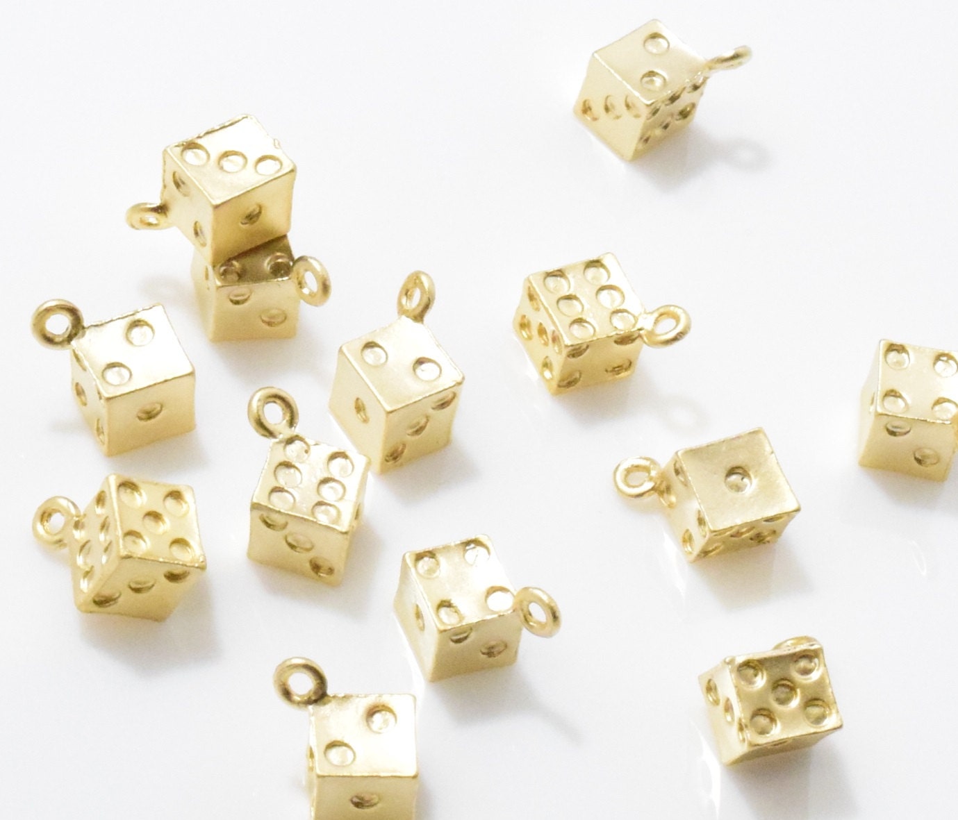 Tiny Dice Pendant . Dice Charm . Jewelry Craft Supply . 16K Etsy