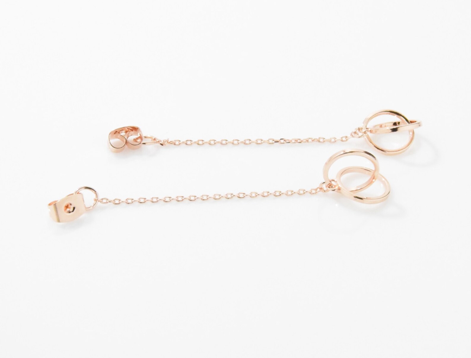 Double Circle Chain Earring Backs . Butterfly Clutch . Earring Etsy