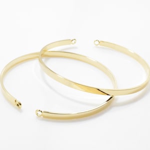 Adjustable Bangle Bracelet . Bangle Component . Bracelet Making . 16K Polished Gold Plated - 1pcs / YO0016-PG