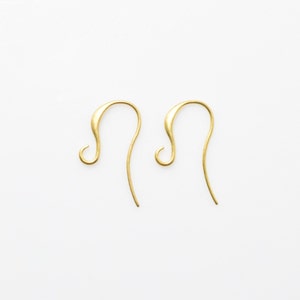 Curved Hook Earring, Earrings component, Jewelry Making, Matte Gold - 4pcs / JM0003-MG