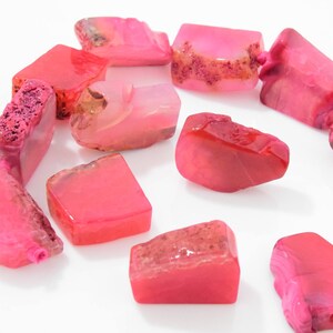 Pink Agate Bead . Pink Agate Pendant . Pink Agate Charm . Agate Gemstone . Agate Stone . Gemstone Bead . Stone Jewelry - 2pcs / NB0051-PK