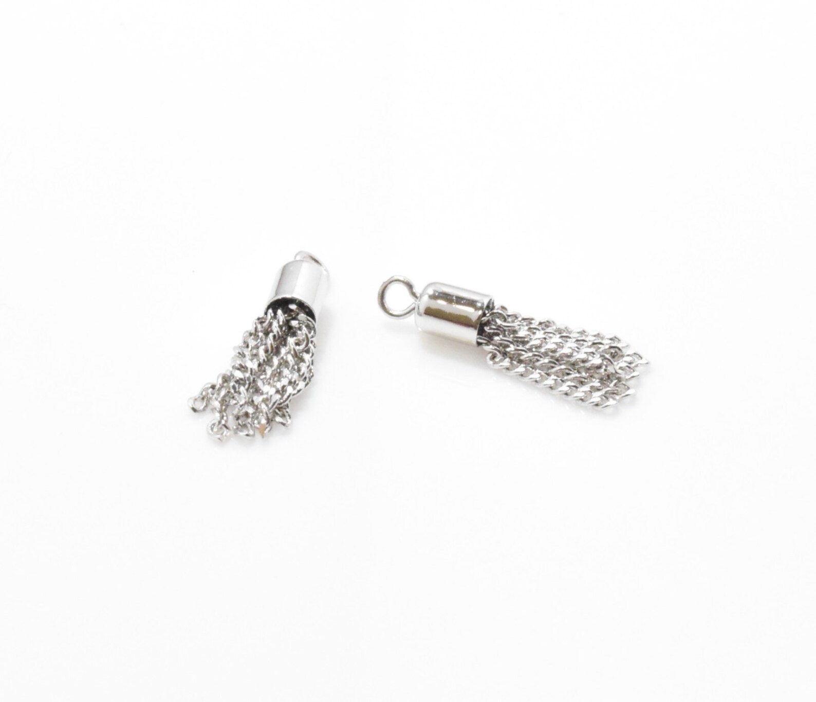 Silver Metal Tassel Chain Tassel . Tiny Metal Tassel . Etsy