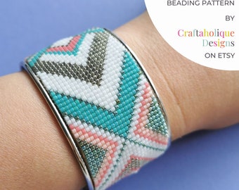 Loom Beading Pattern | Loom Bracelet Pattern for Miyuki Delicas | BEACH HUES