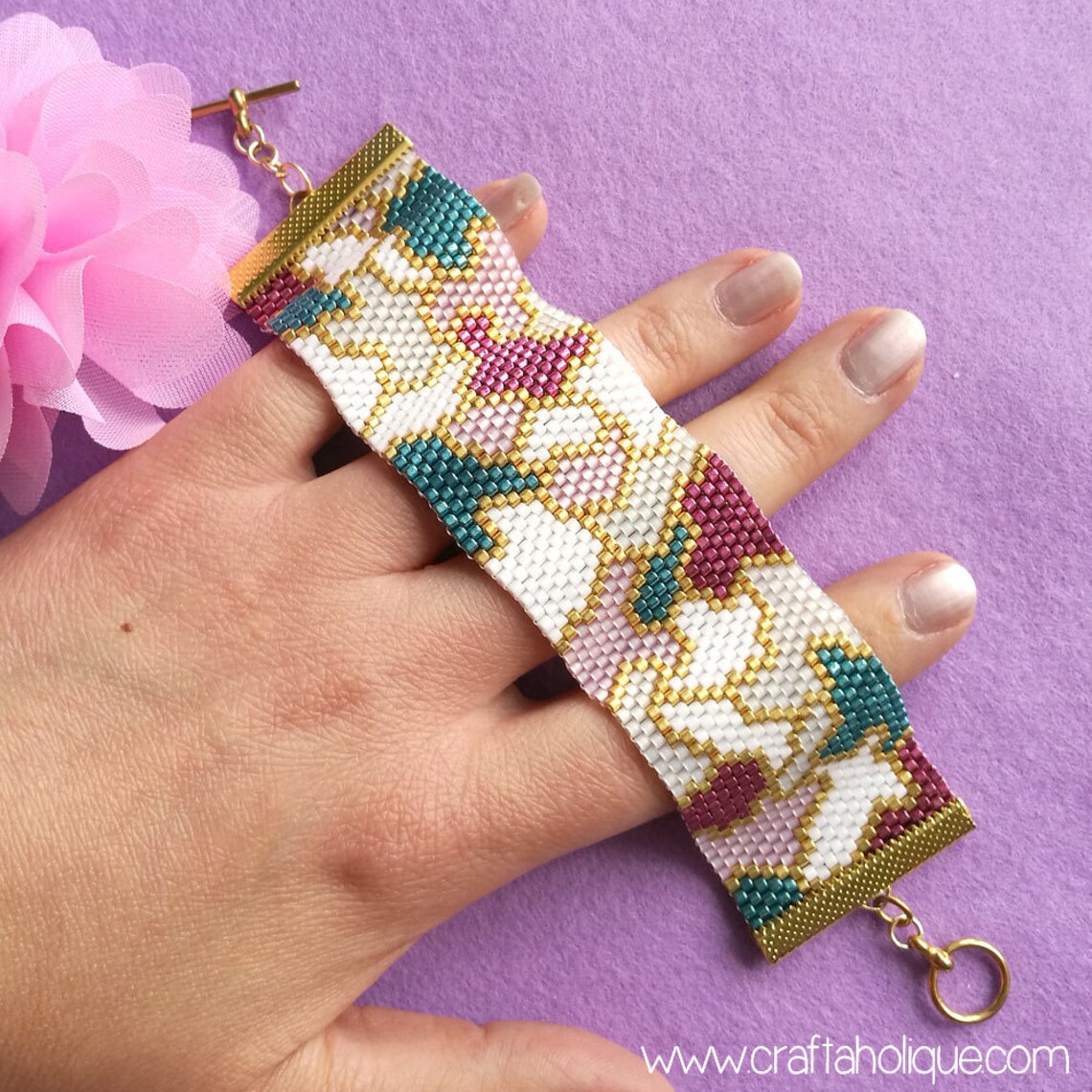 Peyote Stitch Bracelet Pattern pretty Patches Etsy