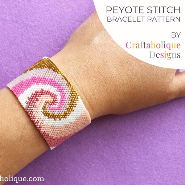 Peyote Beading Pattern, Beaded Bracelet Pattern, Flat Even Count Peyote Stitch Pattern, Miyuki Pattern, Delica Pattern, Peyote Bead Pattern.