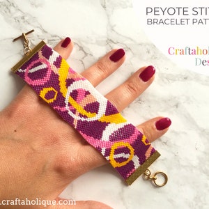 Peyote Bracelet Pattern, Peyote Pattern, Peyote Stitch Pattern, Miyuki Pattern, Delica Pattern, Beading Pattern, Peyote Circles Pattern.