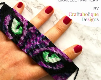 Motif perles peyotl oeil de chat, motif bracelets de perles, motif perles peyotl, motif peyotl même compte, motif Miyuki, perlage.