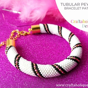 Classic Stripe Tubular Peyote Pattern, Beaded Bracelet Pattern, Even Count Tubular Peyote, Miyuki Pattern, Delica Pattern, Beading Pattern.