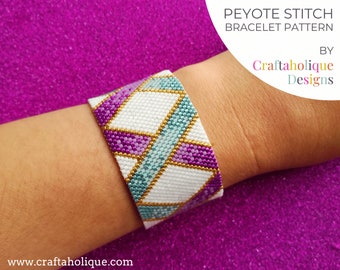 Peyote Bracelet Pattern, Beaded Bracelet Pattern, Peyote Stitch Pattern, Peyote Bracelet Pattern, Miyuki Pattern, Delica Pattern, Beading.