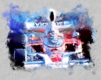 Al Unser, Sr. gareggia al Laguna Seca Raceway Stampa in edizione limitata di Stevie Dan • Corse automobilistiche • Monterey, California