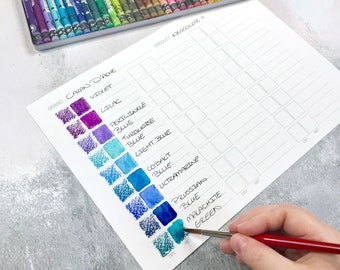 4 Artist Swatching Templates - Digital Download