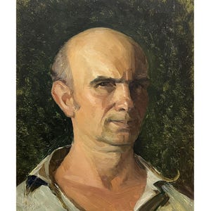 Autorretrato del artista ucraniano Anatoly Zhezher, pintura al óleo original vintage, arte mural, pintura de retrato, retrato de un hombre, retrato masculino