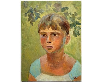 FEMALE PORTRAIT Vintage Original Oil Painting by Ukrainian Artist A ...