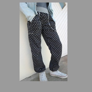 Schniesel Pump Pants for Women "Nick Grey Cotton Pants" Black with White Asterisk Pants