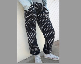 Schniesel Pump Pants for Women "Nick Grey Cotton Pants" Black with White Asterisk Pants