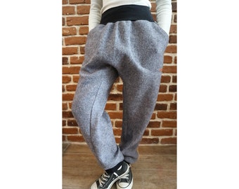 Schniesel Women & Kids Walkpants Harem Pants " Schniesel Grey black Walkpants " Warm fulling pants in harem pants cut