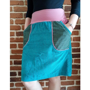 Cord skirt wide corduroy fabric &quot; schniesel.Petrol Green Old Pink Cord Skirt &quot; Cord Skirt for Women Size 34-46