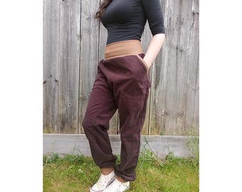 Schniesel ladies' corduroy trousers " schniesel.Braun fawn-brown fine cord cotton slacker trousers " brown fine cord in slacker cut size 34-46