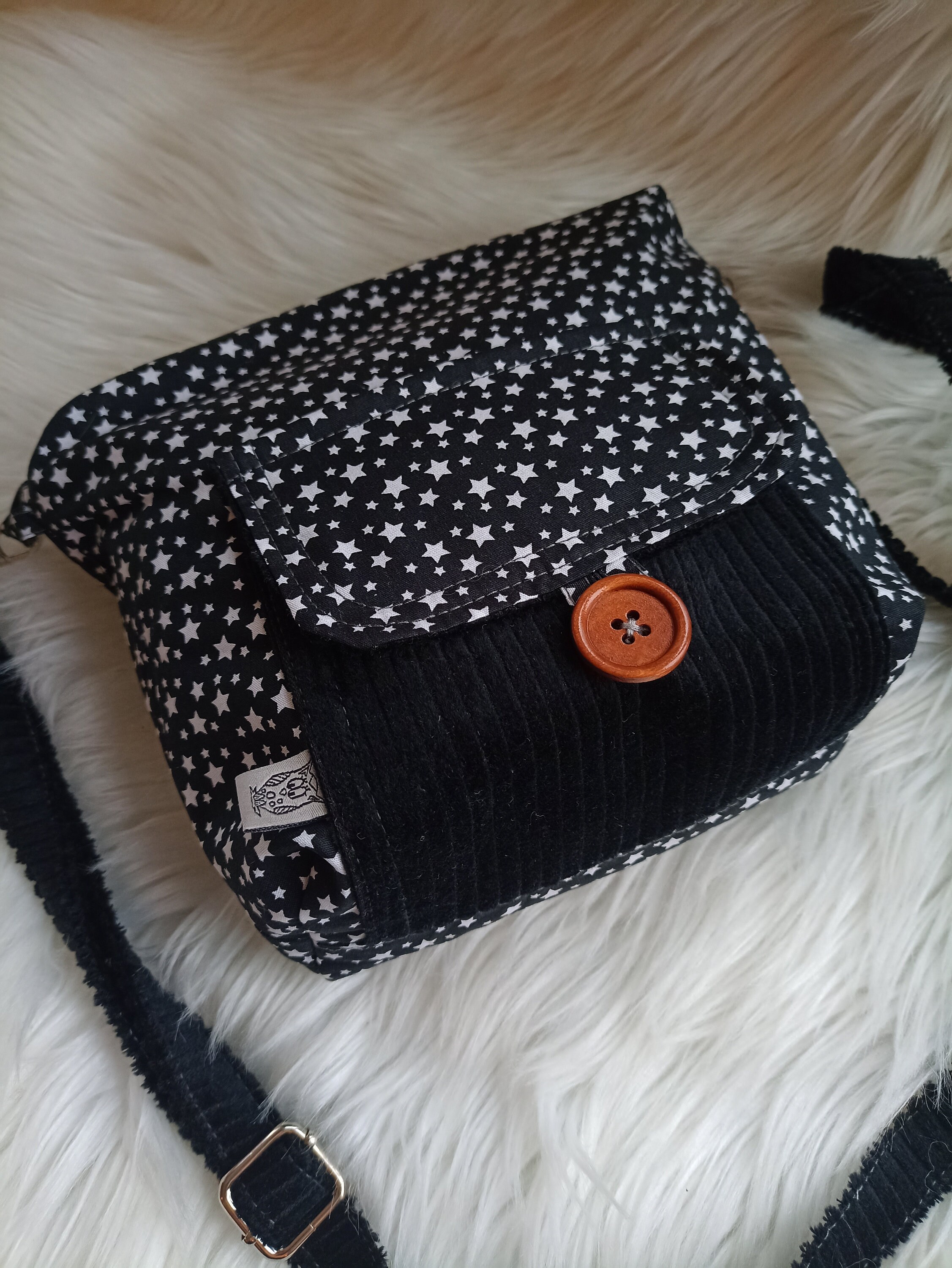 Handtasche Tasche schwarz Breitcord Handtäschle