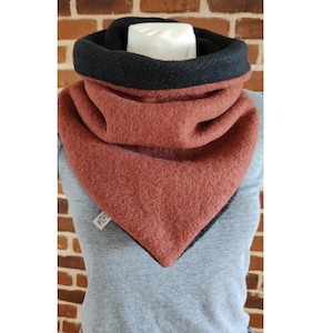 Écharpe en laine Walk Loop Walkloop Walk Zipfel Woolloop &quot;schniesel.Rostbran Black Fleece Walk Zipfelloop&quot;