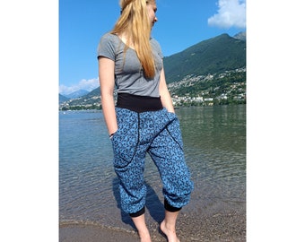 Schniesel muslin pants for women "schniesel.Leo blue black muslin pants" muslin pants in blue and black Leo size 34-46