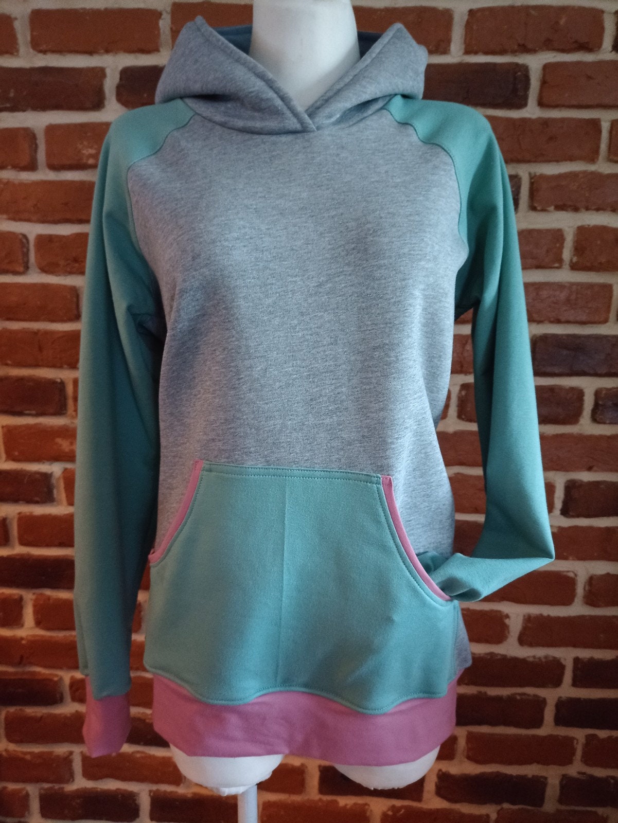 Schniesel Hoodie Grün Altrosa Pulli