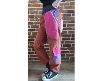 Schniesel ladies corduroy trousers &quot; schniesel.Colorful rust brown wide cord cargo trousers&quot; colorful corduroy trousers size 34 - 46