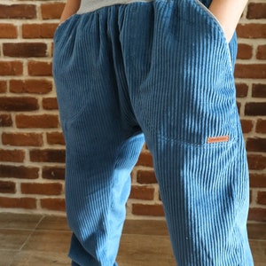 Schniesel women's corduroy trousers harem trousers denim blue wide corduroy cotton trousers blue corduroy in harem trousers cut image 3