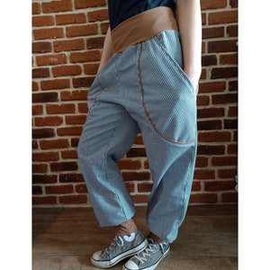 Schniesel women&#39;s jeans pump pants &quot;schniesel.Jeans stripes blue fawn cotton pump pants&quot; jeans pump pants cut size. 34-46