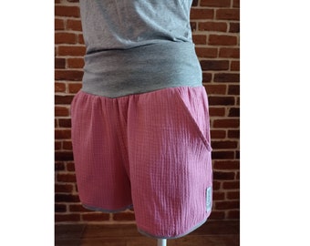 Schniesel shorts muslin shorts "old pink muslin shorts" size. 34-46 Blue with dandelions - muslin shorts