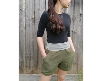 Schniesel Shorts Muslin Shorts &quot; schniesel.Olive Grey Muslin Shorts &quot; size 34-46 green - shorts made of muslin