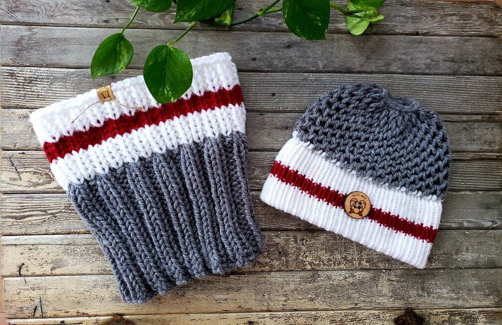 Soul Young Chapeaux Beanie Pour Femmes Avec Trou Pour Queue De Cheval Bonnets En Tricot Doux Extensibles Thermiques D'hiver(Tailleunique,2Pack-2Ton Khaki&2Ton Bourgogne