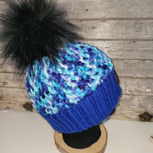 Tuque (Bonnet) Rustic Anick Hand Knitted for adult or child - Chunky -Winter hat- Made in Quebec