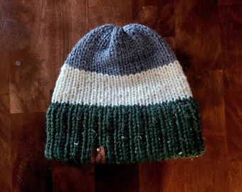 Toque -Rustic Anick Hand Knitted Hat for adults- Chunky -Winter hat- Made in Quebec