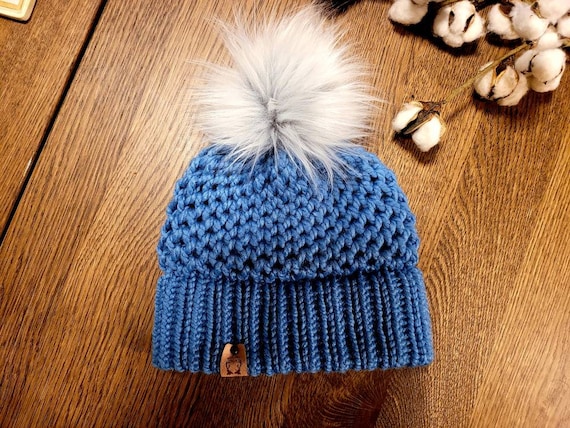 PILE POIL modello blu -Solo tuque e/o scaldacollo-Lavorato a mano