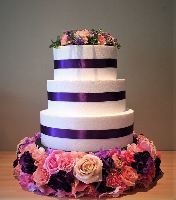 Wedding Cake Stand Rustic French Country Style Silk Flower Etsy