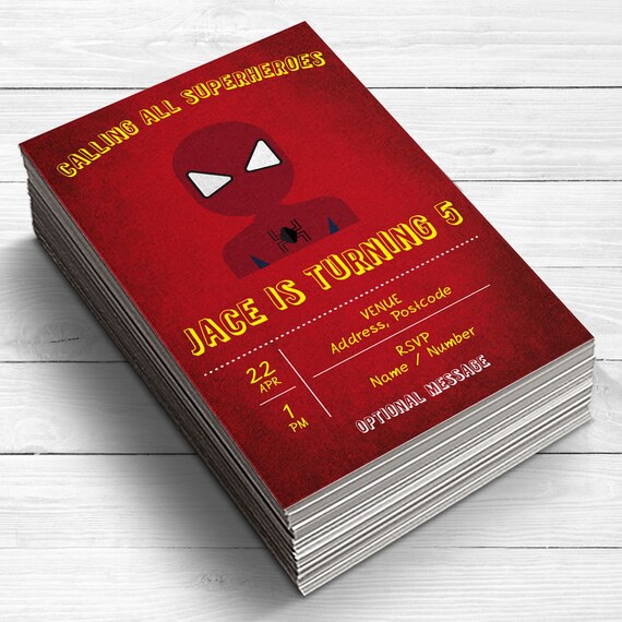 Spiderman Invitations Spiderman Birthday Invitations Boys | Etsy UK