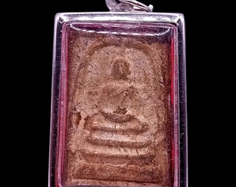 K448 Vintage Antique, Phra Somdej, Thai Amulet Pendant, Lucky, Talisman, Charm, Protection, Buddhist, Magic, Vintage Buddha, Free Shipping
