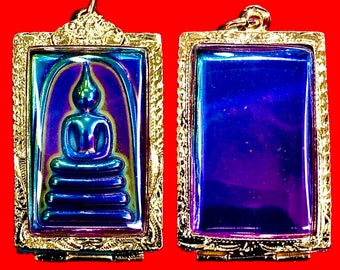 A001 Phra Somdej 7 color made from Mekphat material,mixed with Leklai, insect wing color Thai Buddha Amulet Pendant blessed in Rakang Temple