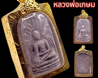 K837  Lp Kasem, Trilak Cemetery,Gold Case,Thai Buddha Buddhist Amulet Pendant Talisman Lucky Charm Wealthy Protection Magick Powerful Holy