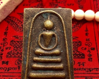 K402 Vintage Antique Phra Somdej Pendant Asian Buddhas Temple Thai Buddha Amulet Unisex Talisman Protection Lucky Charm Prayer Beads Magic